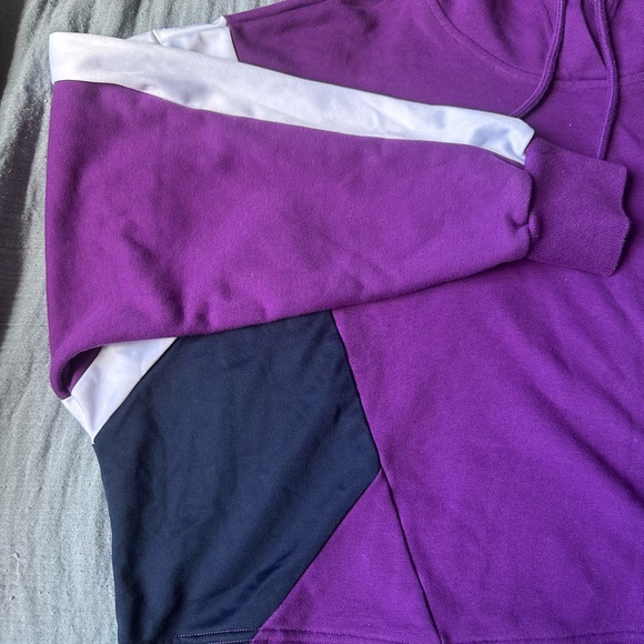 Adidas Women's‎ Bold Purple Cropped Hoodie Vibrant 90s Vintage - Picture 3 of 11
